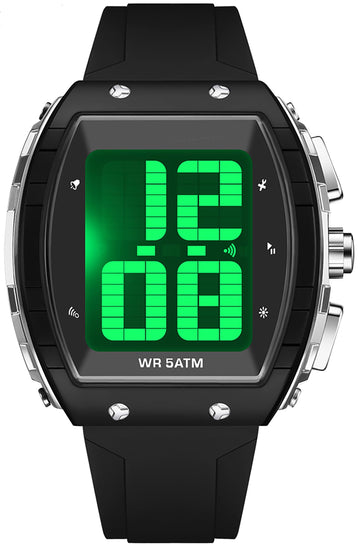 Findtime Digital Watches for Elderly Men, Large Face Voice Talking White Watch with English Speaking LED Backlight Big Number Easy to Read Timer Alarm 5ATM Waterproof